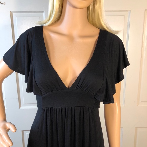 Lux/Urban Outfitters Flutter Sleeve Dress Sz M - Picture 3 of 11